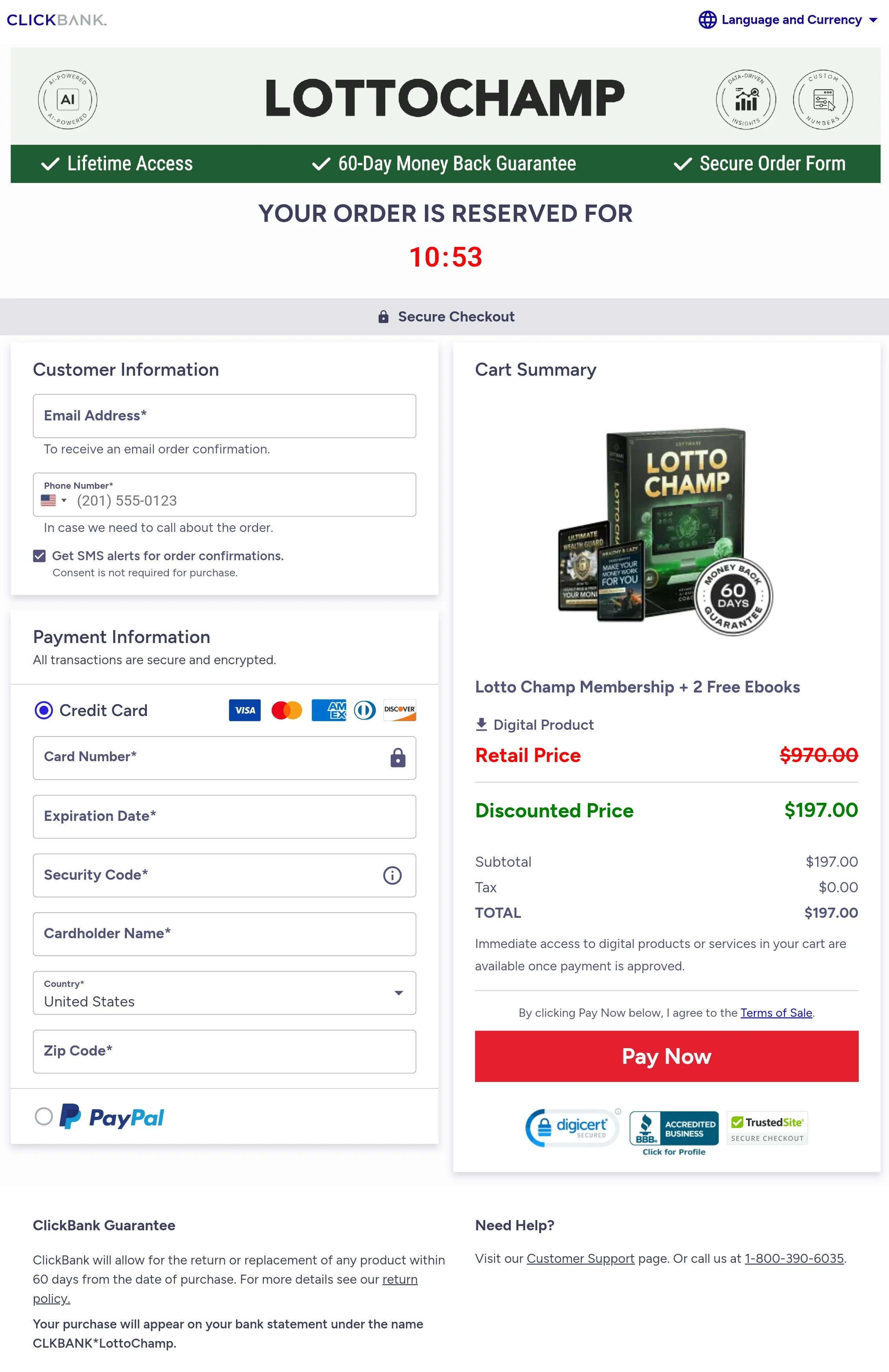 Lottochamp Secure Page